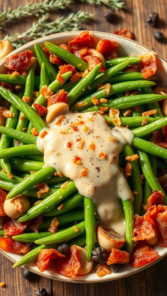 savory bacon green bean casserole
