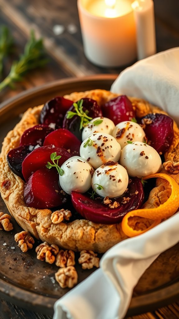 savory beet and goat cheese tart