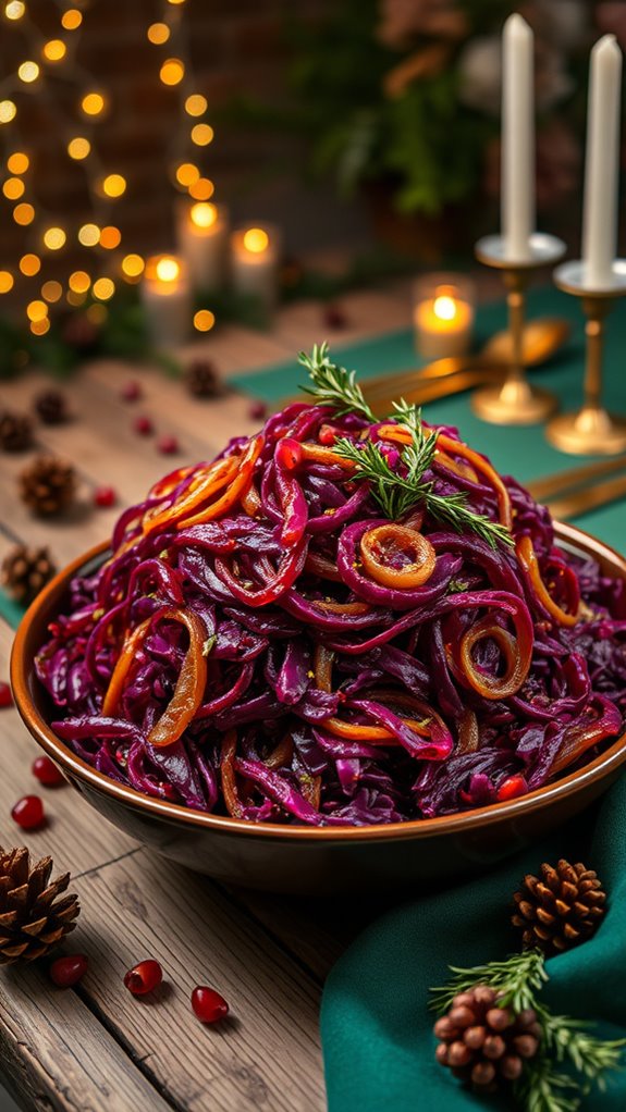 savory braised red cabbage