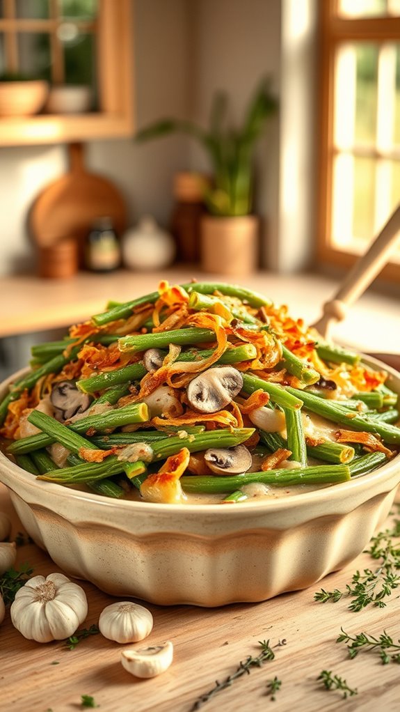 savory garlic mushroom casserole