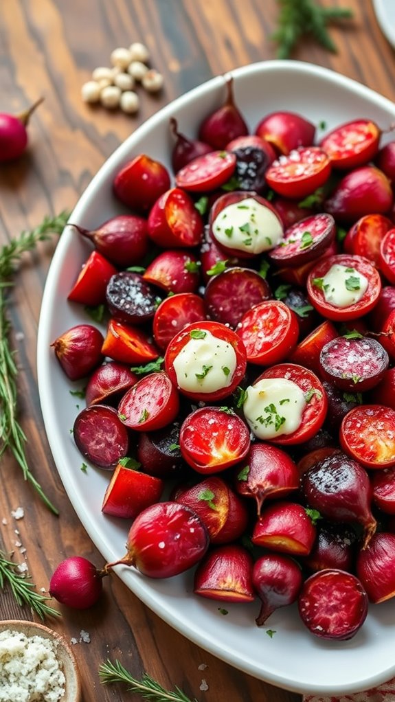 savory garlic parmesan radishes
