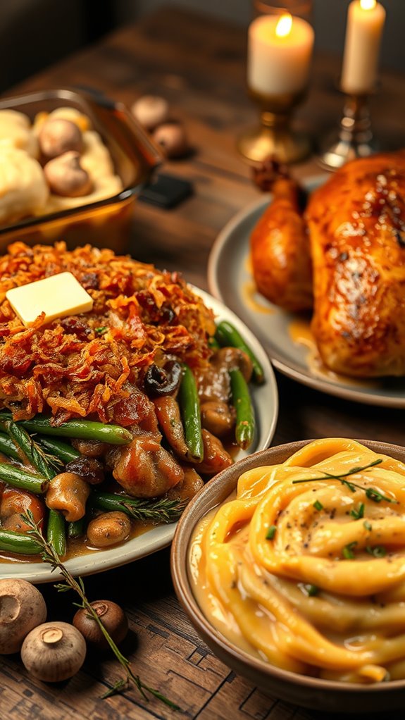 savory mushroom green bean casserole