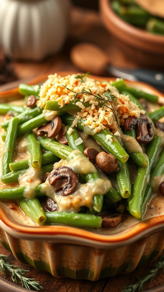 savory mushroom green bean casserole