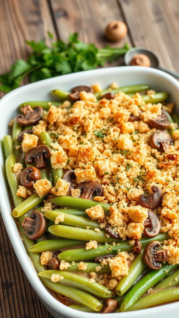 savory mushroom green bean casserole