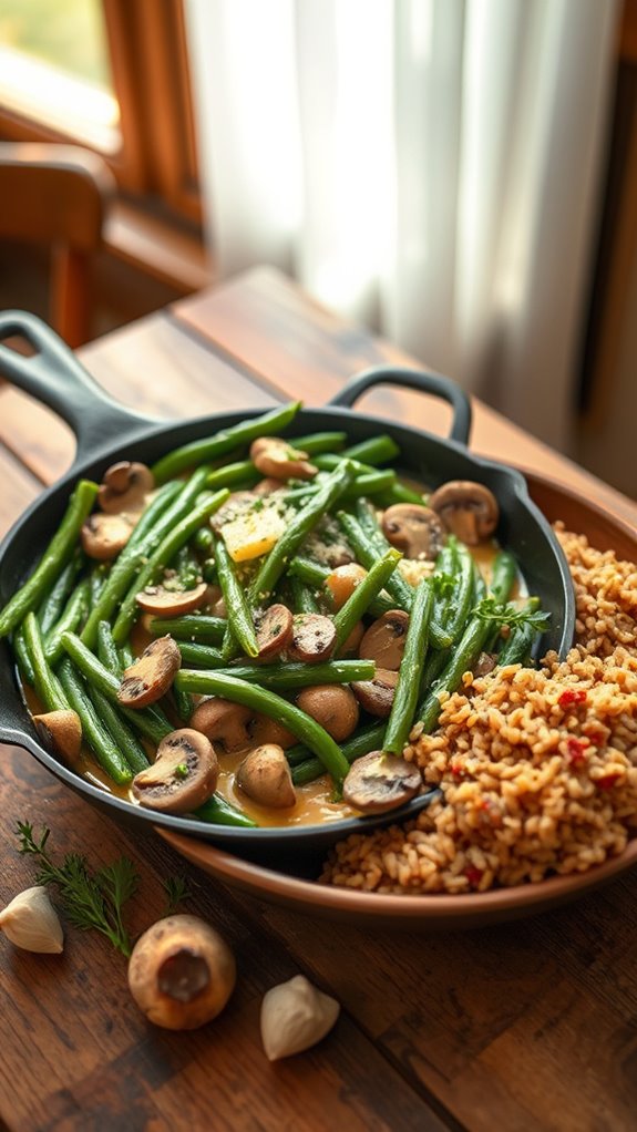 savory parmesan garlic green beans