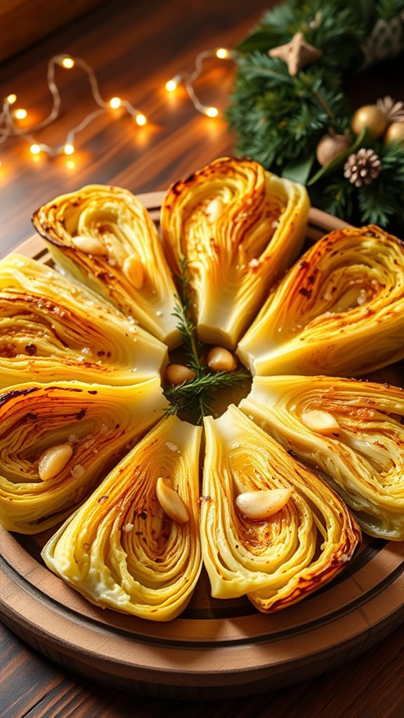 savory roasted cabbage wedges