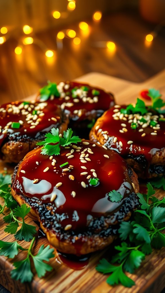 savory teriyaki mushroom steaks