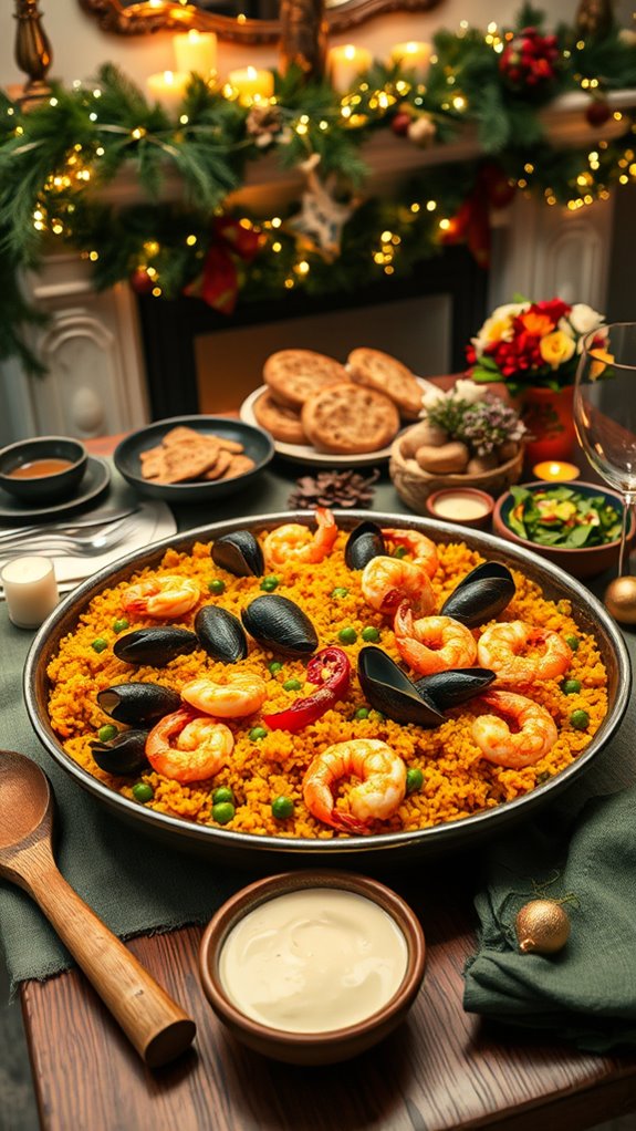 seafood infused saffron rice