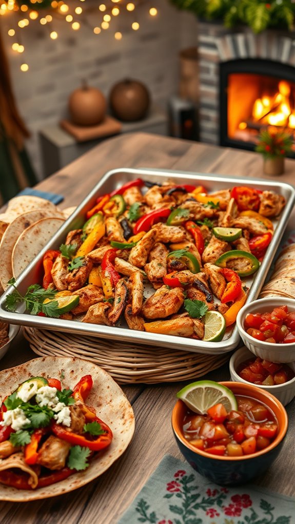 sheet pan chicken fajitas