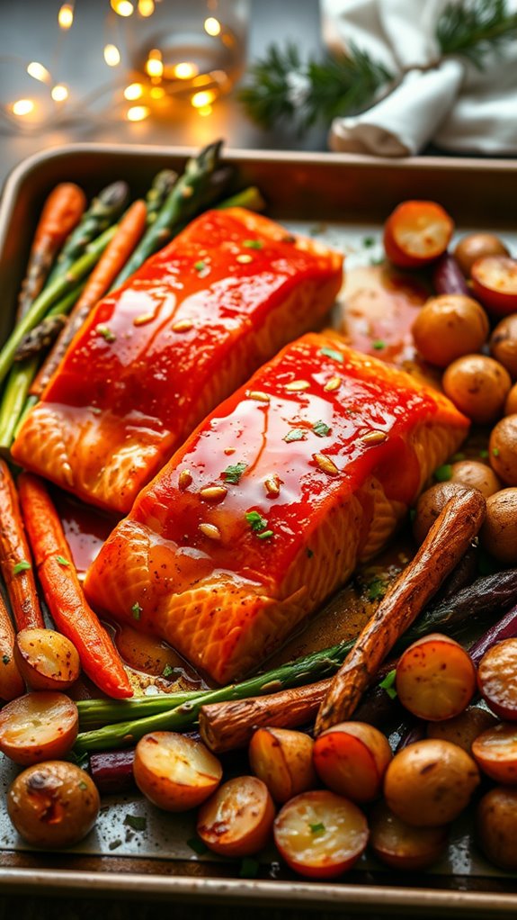 sheet pan salmon dinner