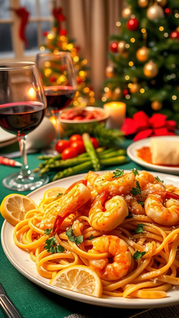 shrimp pasta in garlic sauce