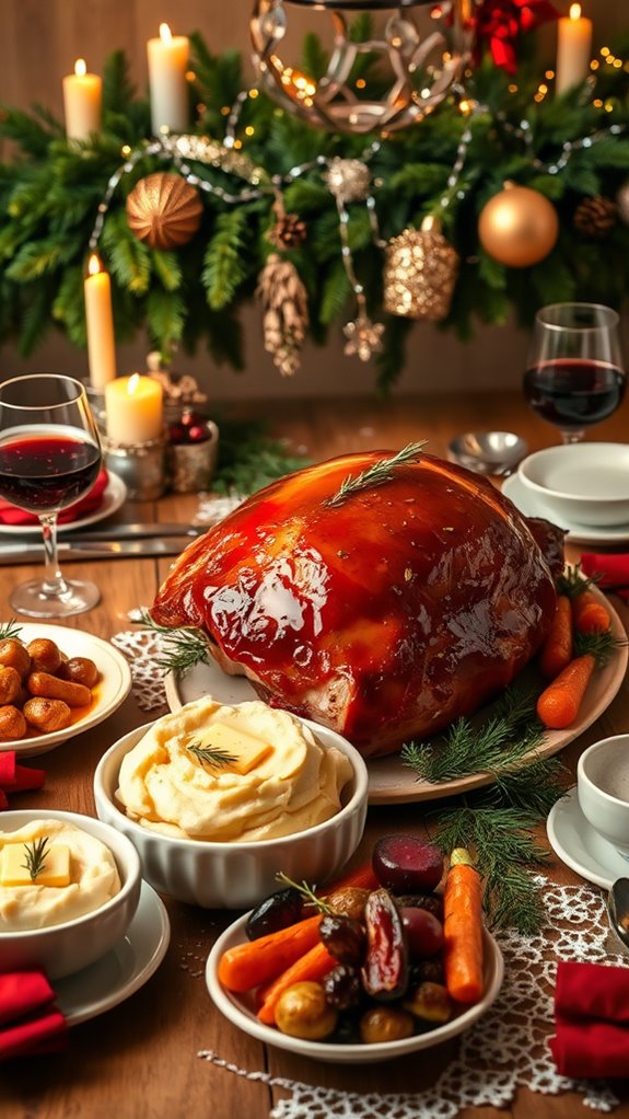 slow cooked honey glazed ham