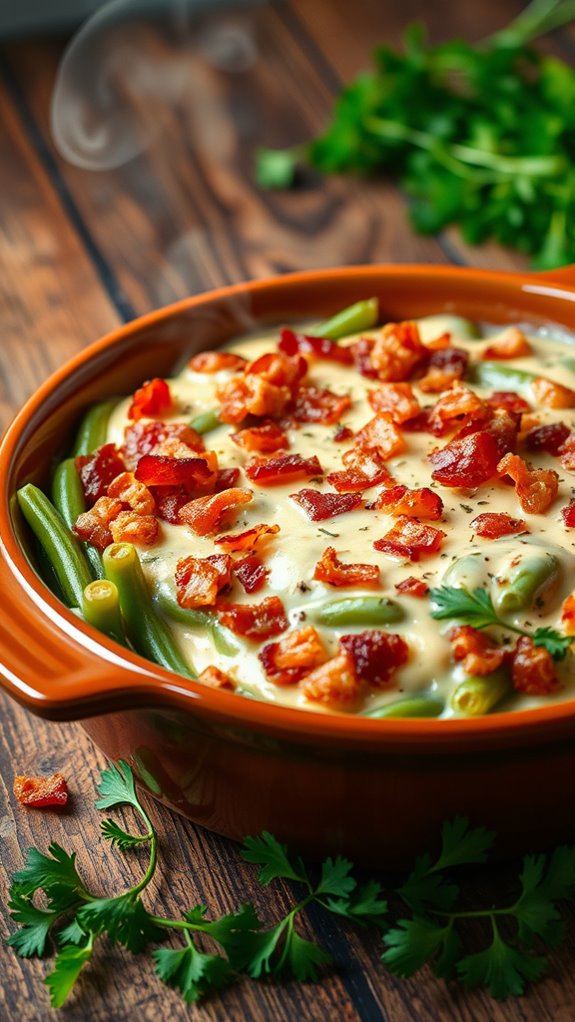 smoky bacon green bean casserole