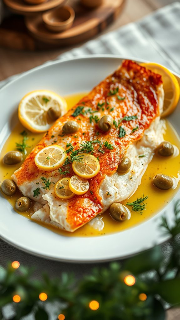 snapper piccata with dill