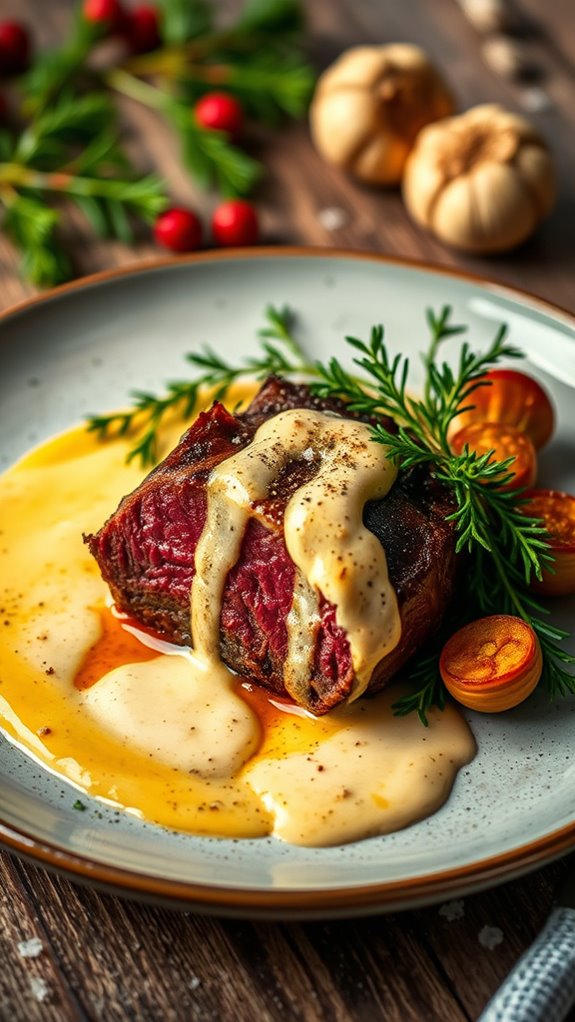 sophisticated beef with b arnaise