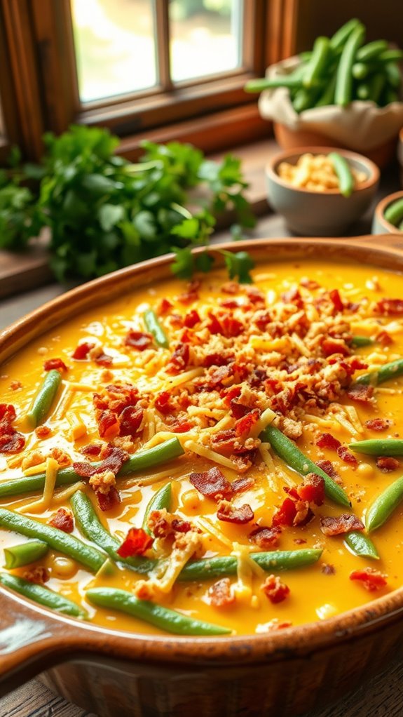 southwest cheesy green bean casserole