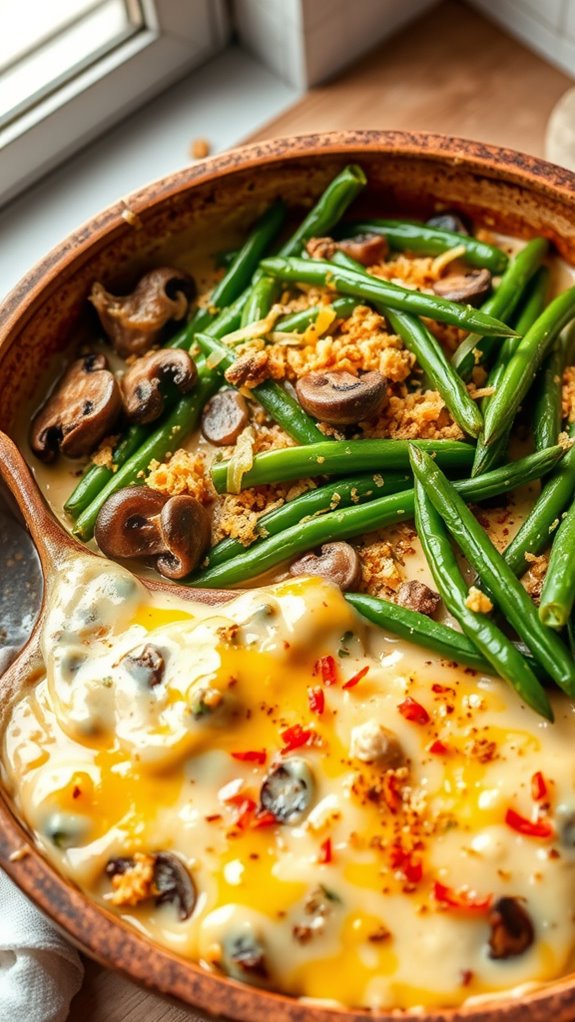 spicy cheese green bean casserole
