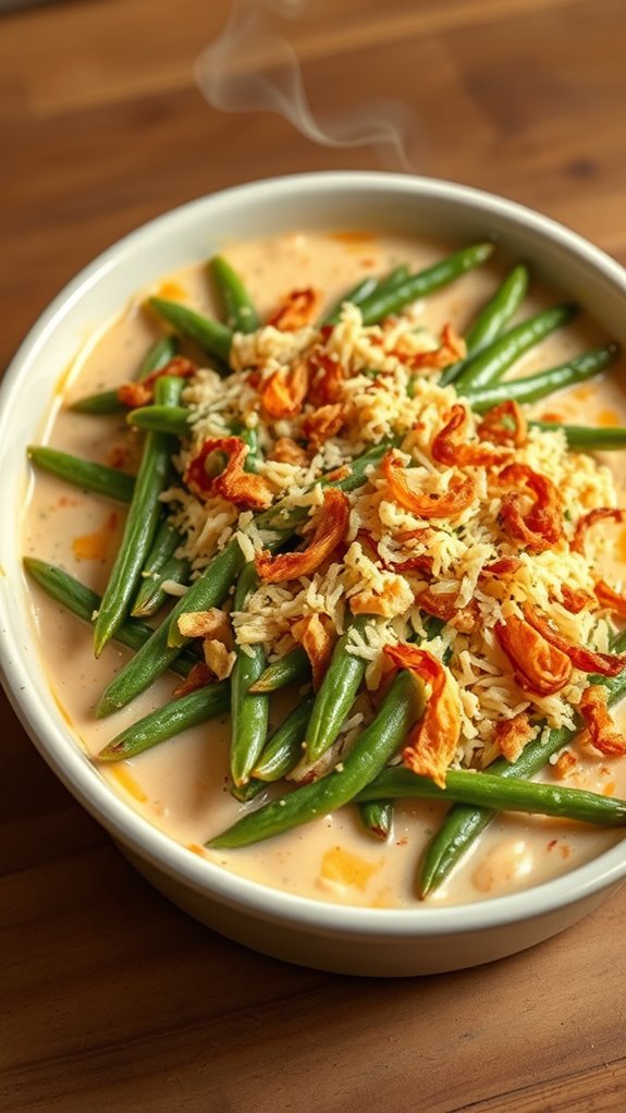 spicy cheese green bean casserole