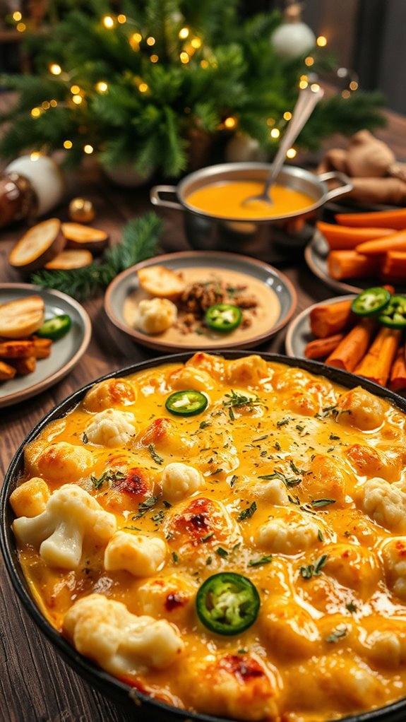 spicy cheesy cauliflower gratin