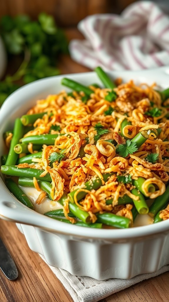 spicy cheesy green bean casserole