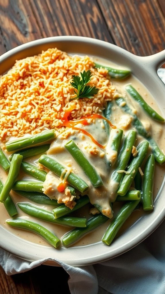 spicy creamy green bean bake