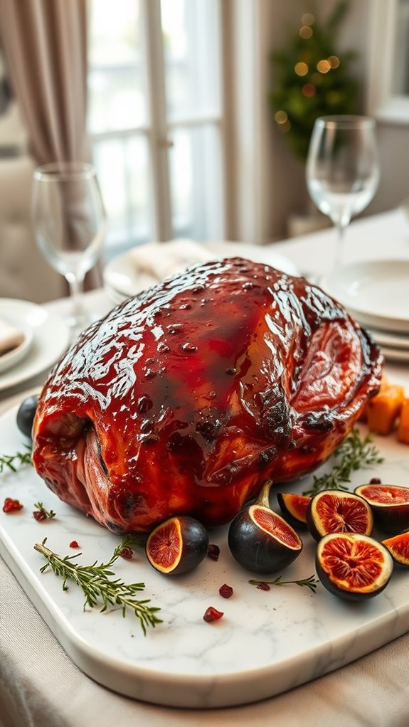 spicy fig glazed ham