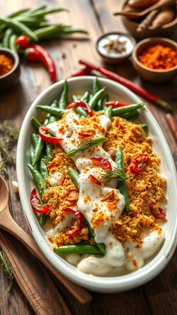 spicy green bean casserole