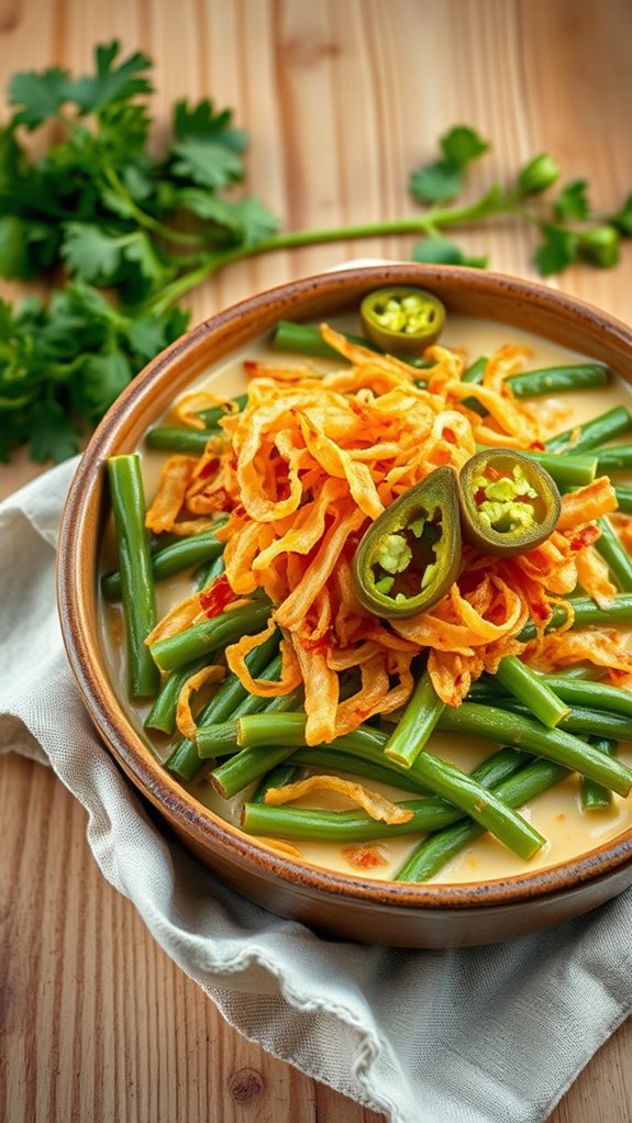 spicy green bean casserole