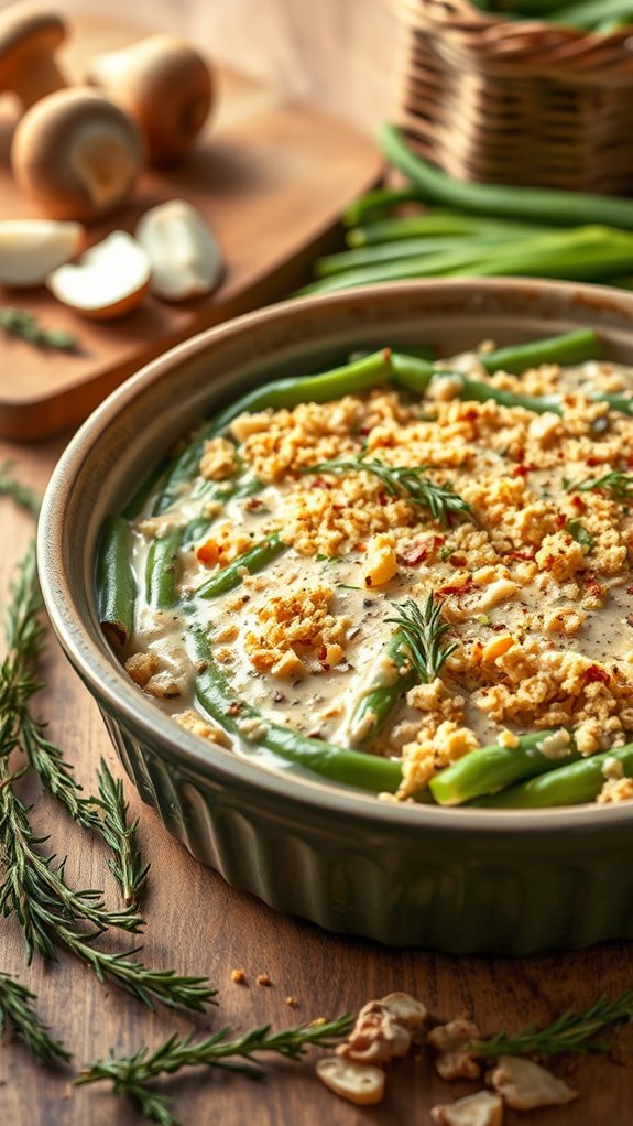 spicy herb filled green beans