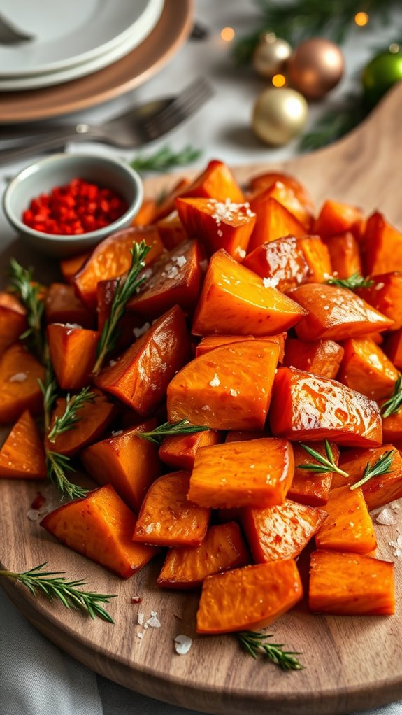 spicy maple glazed sweet potatoes