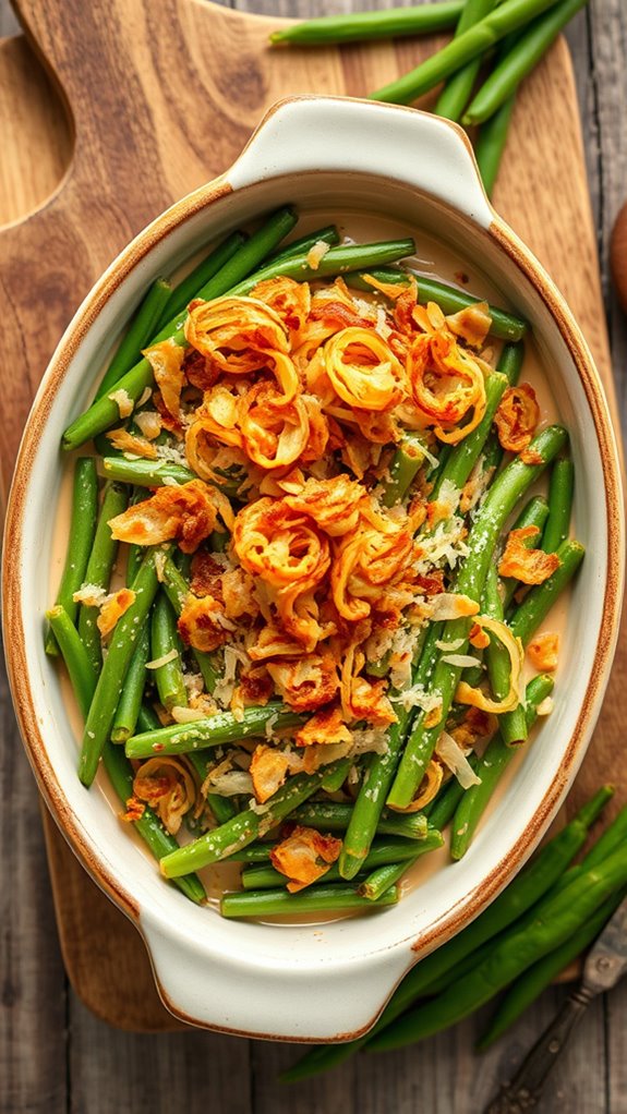 spicy sriracha green bean casserole