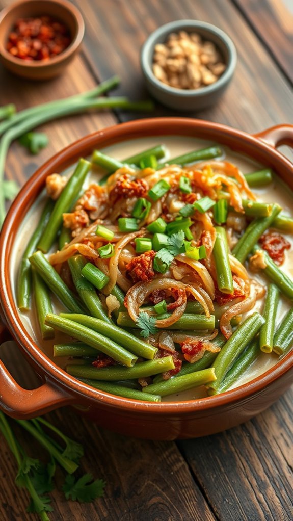 spicy thai green bean casserole