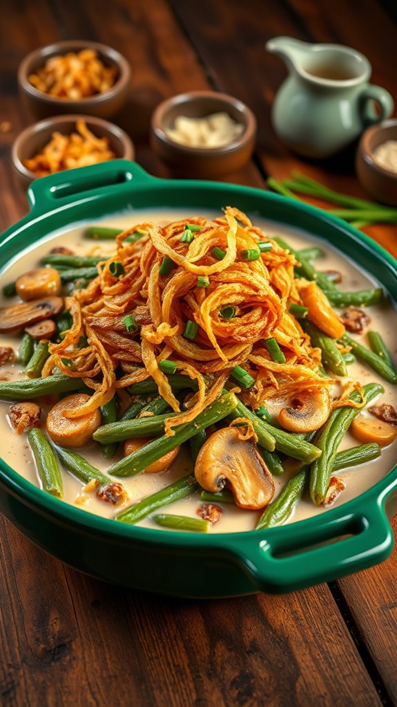 spicy vegan green bean casserole