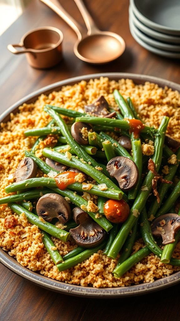 spicy vegan green bean casserole