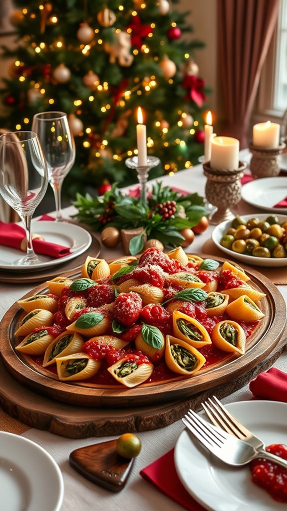 spinach and ricotta stuffed shells