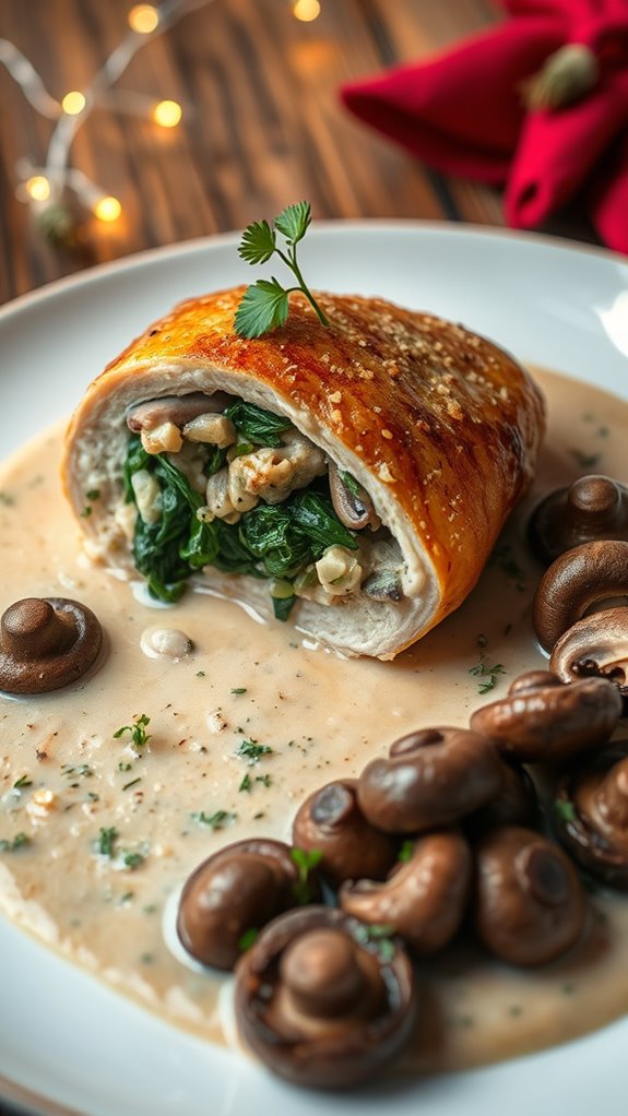 stuffed chicken with mushrooms