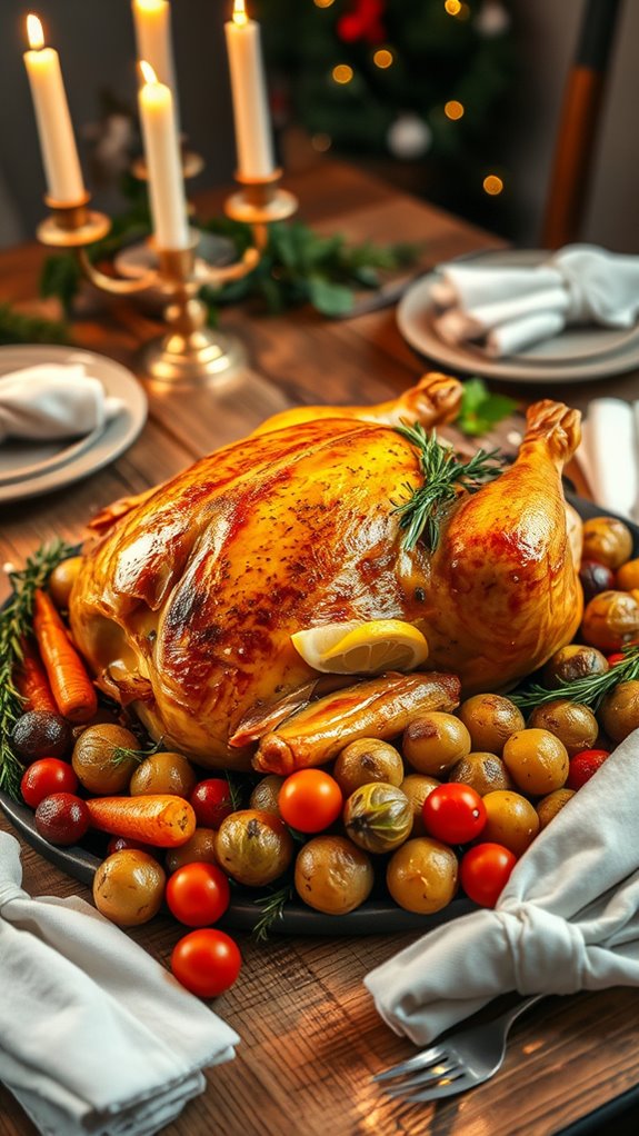 succulent roast chicken dinner