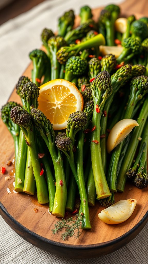 sweet and spicy broccolini dish