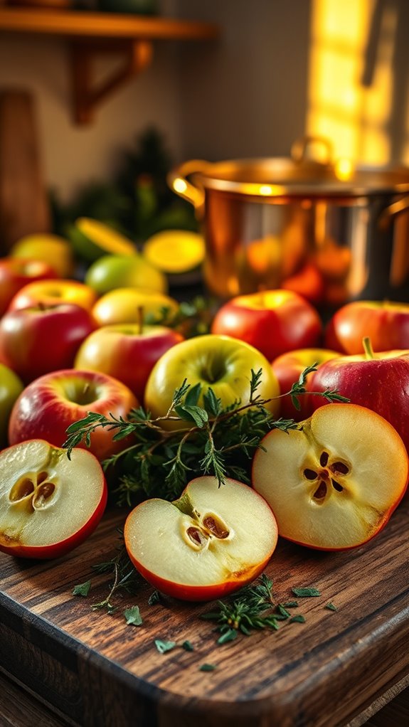 sweet apples with thyme