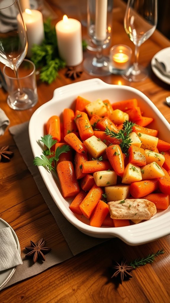 sweet glazed root vegetables