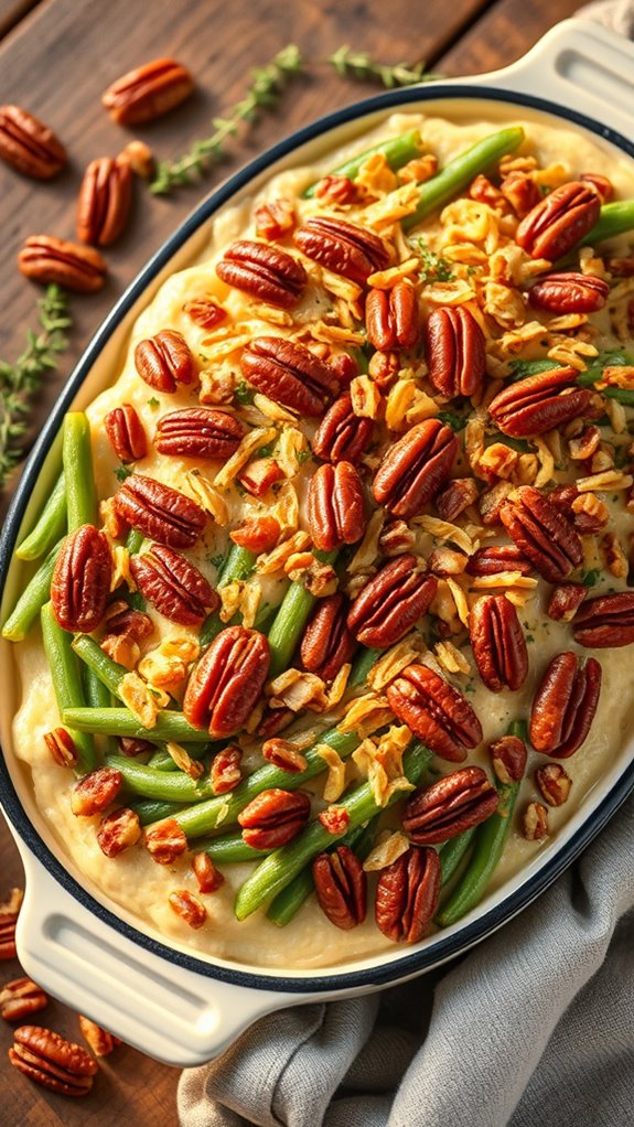 sweet savory green bean casserole