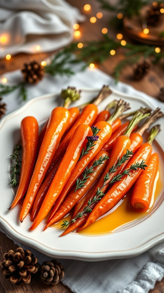 sweet thyme glazed holiday carrots