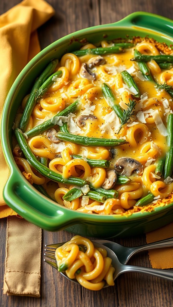 three cheese green bean casserole