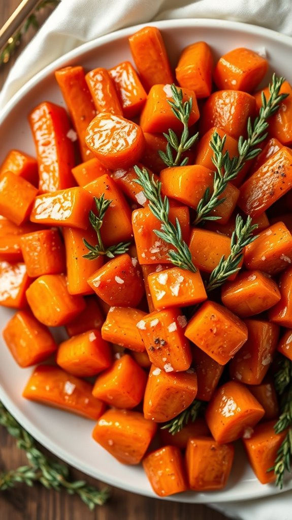 thyme infused butter glazed carrots