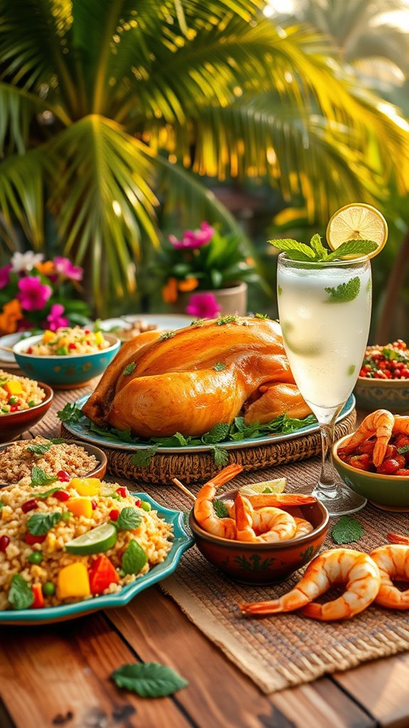 tropical coconut mojito mocktail