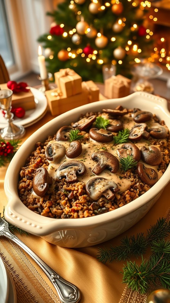 truffle mushroom rice casserole