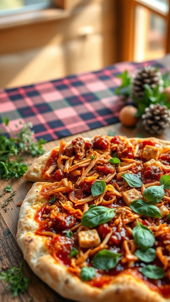 vegan bbq jackfruit pizza