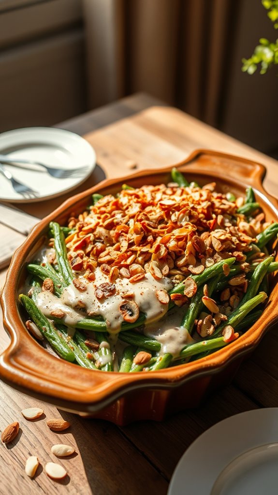 vegan creamy green bean casserole