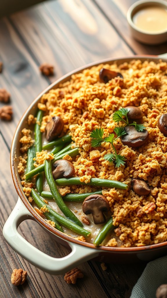 vegan creamy green bean casserole