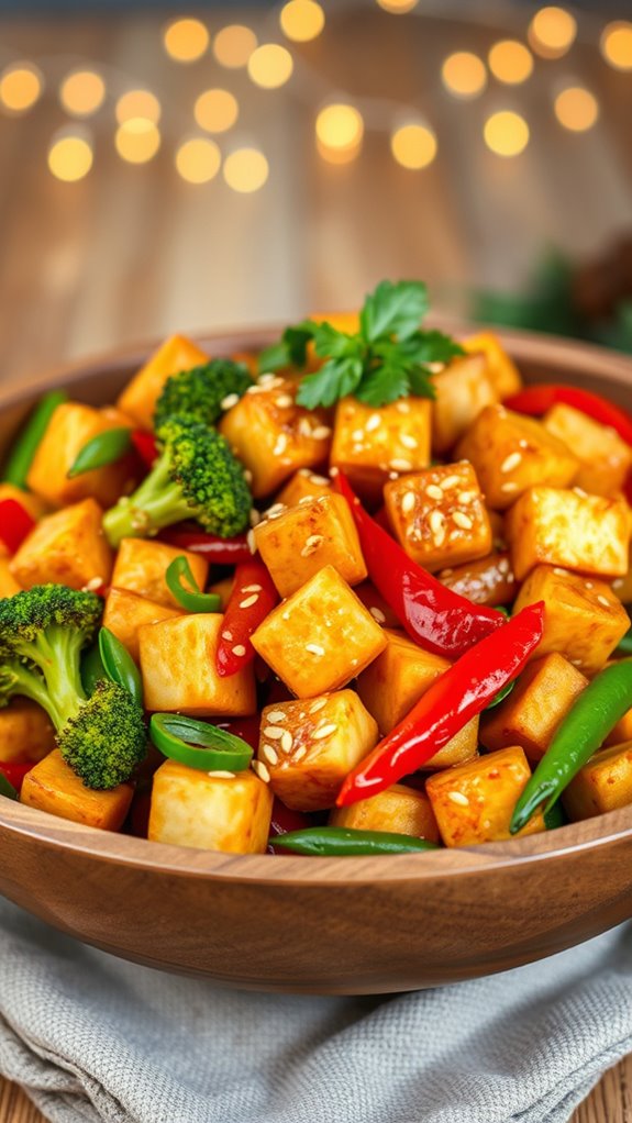 vegan ginger sesame tofu